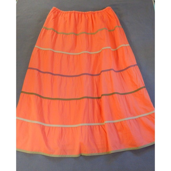 Talbots Skirt Medium W32 Pink Cotton Full Lined Maxi Spring Easter Career Office - Picture 2 of 8